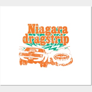 Vintage Niagara Dragstrip - Distressed burnout look - Orange print Posters and Art